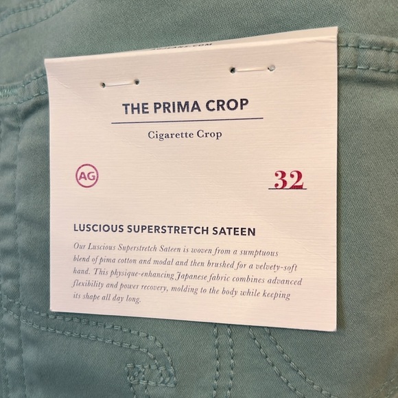 AG Adriano Goldschmied Cropped Pants in Light Teal - Picture 7 of 9